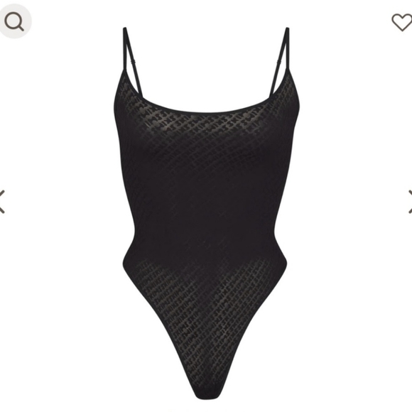 NWT - SKIMS black mesh logo bodysuit S - Picture 13 of 13